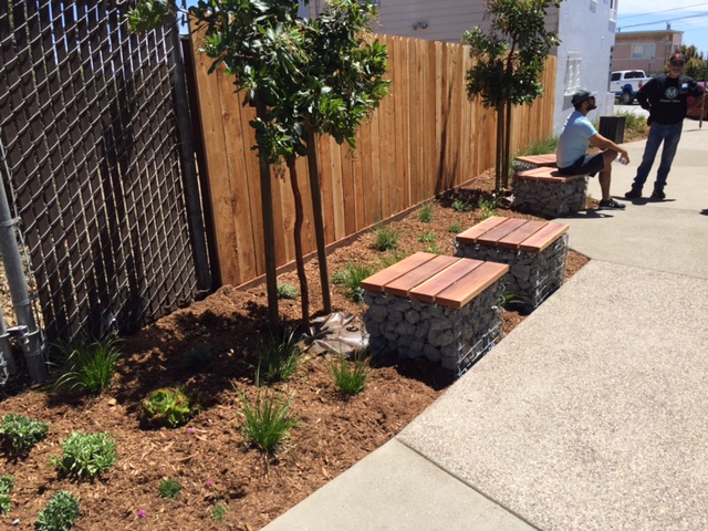 New benches on the first block of Rdige Lane