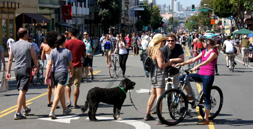 Sunday Streets on Valencia Street in the Mission