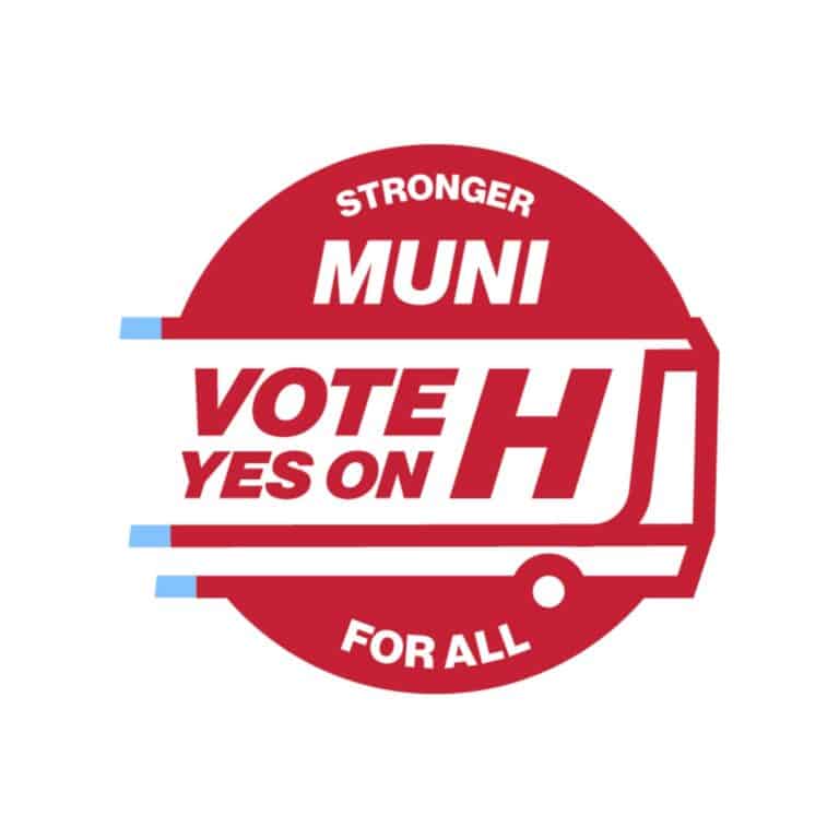 Yes on H stronger Muni logo
